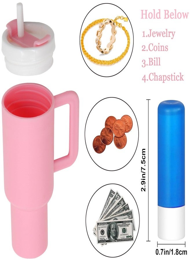 Altally Mini Tumbler Keychain Chapstick Holder,Cute Stanley Cup Charms For Backpack Initial Letter Keychains For Women Girls (A Pink) - Image 3